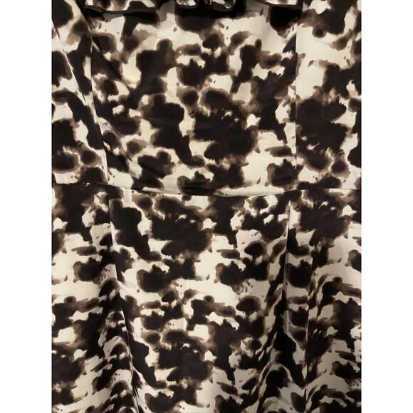 Banana Republic Womens Size 14 Brown/White Ruffled-Neck, Sleeveless Dress! M128 - Picture 6 of 10